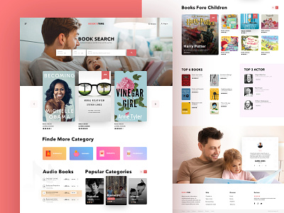 Landing Page design For Books Store website book design ecommerce interface layout library minimal reading shopping typography ui ux web