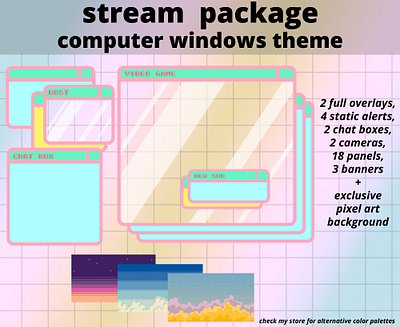 computer chill streaming overlay (neon) design graphic design overlay overlays stream streaming twitch ui