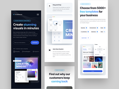 Responsive Landing Page - VIUMAKER✨ ai branding converter design templates design tools editing infographics landing page minimalist mockup responsive responsive landing page responsive website saas saas landing page templates ui ux web builder web design