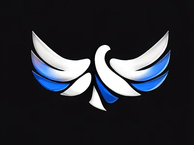 Blue and White bird logo design graphic design illustration logo simple