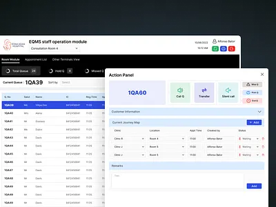 Electronic Queue Management System design eqms health tech healthcare ideation saas ui ux