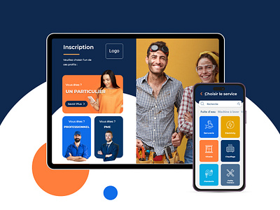 Repair man web app and mobile app design graphic design ui ux