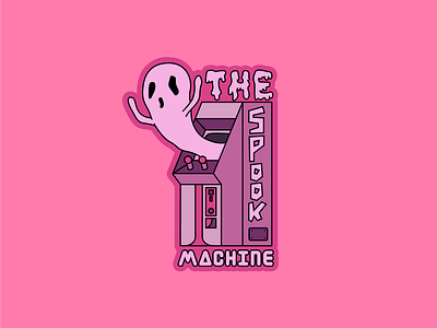 The Spook Machine arcade branding charachterdesign design digital design ghost graphic design illustration illustrator lettering logo machine old school purple scary spook sticker stickerdesign vector vintage