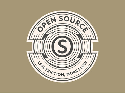 Open Source Badge badge illustration lock up open open source type typography vintage