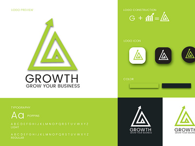 Growth Logo Design (Unused) branding design g letter logo graphic design growth logo illustration letter logo logo logo design logotype mark gd modern logo monogram logo vectplus vectplus7