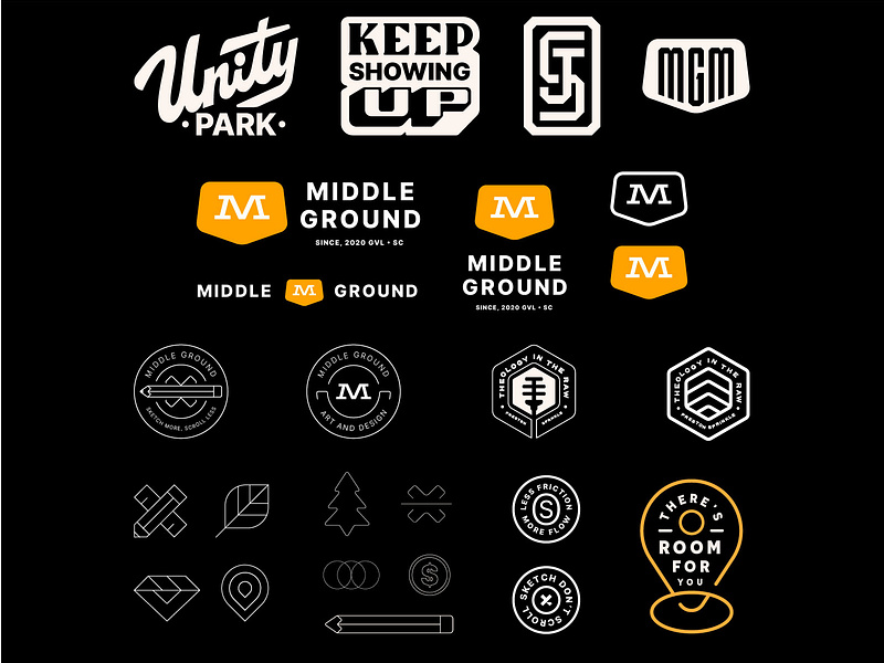Monthly Round-Up Ver.2 badge badge design branding cream design iconography illustration logo middle ground made mikey hayes typography ui