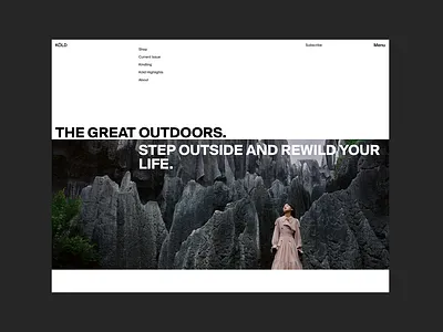 KÖLD first screen magazine minimal online magazine photography typography ui web design website