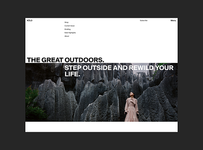 KÖLD first screen magazine minimal online magazine photography typography ui web design website
