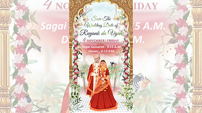 Digital Wedding Invitation Video animation graphic design motion graphics