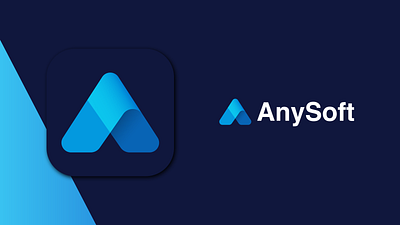 AnySoft Logo anysoft app icon cloud concept creative suite design gradient inspiration letter a logo logo design micro microcloud microcloud service minimal services software