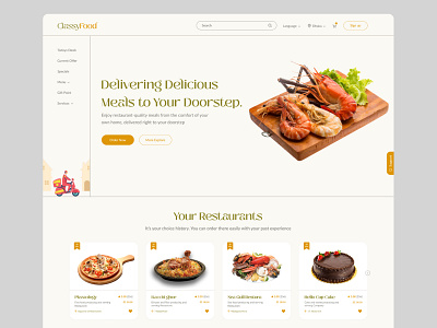 Food Delivery Website Design food delivery website minimal design product design ui uiux user experience design user interface design ux website design