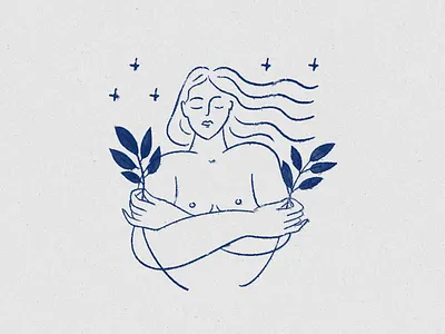 Focus on your dreams branding design dream dreaming focus freedom girl illustration lineal mystic vector