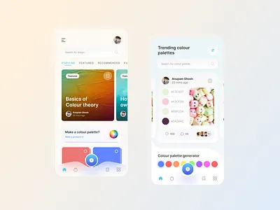 Color Palettes Generator App Screens UI UX (Light Mode) app branding design graphic design icon illustration logo ui ux vector