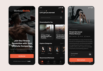 Workout app UI app clean design design fitness minimal mobile app typography ui ux workout