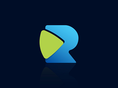 R logo with Play icon branding letter logo logo logoground new logo play logo