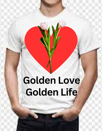 T-Shirt Design-Golden Love Golden Life. best seller branding t shirt classic t shirt mens t shirt new t shirt nice t shirt super t shirt t shirt t shirt design t shirts top t shirt womens t shirt