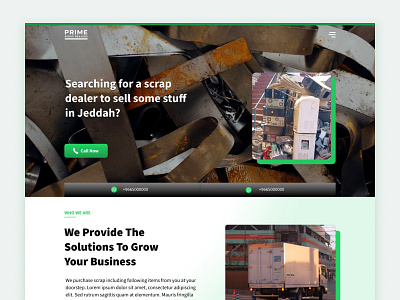 Scrap Dealer website landing page - Prime Scrap Dealers Jeddah design ui webdesign website