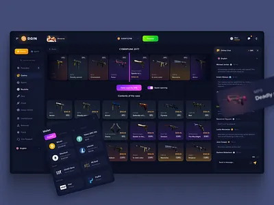 RainBet - Open Case app bet betting case csgo cash casino app crash crypto crypto game gambling game interface game ui mobile nft rainbet roulette ui ux web design