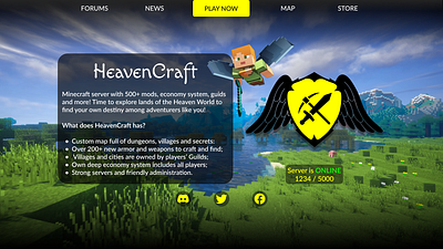 Website for Minecraft server design figma landing minecraft ui web design website