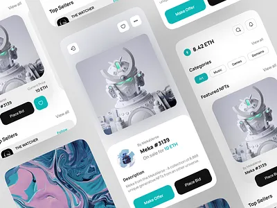 NFT Mobile App graphic design nft app nft app design nft mobile app design product design ui ux