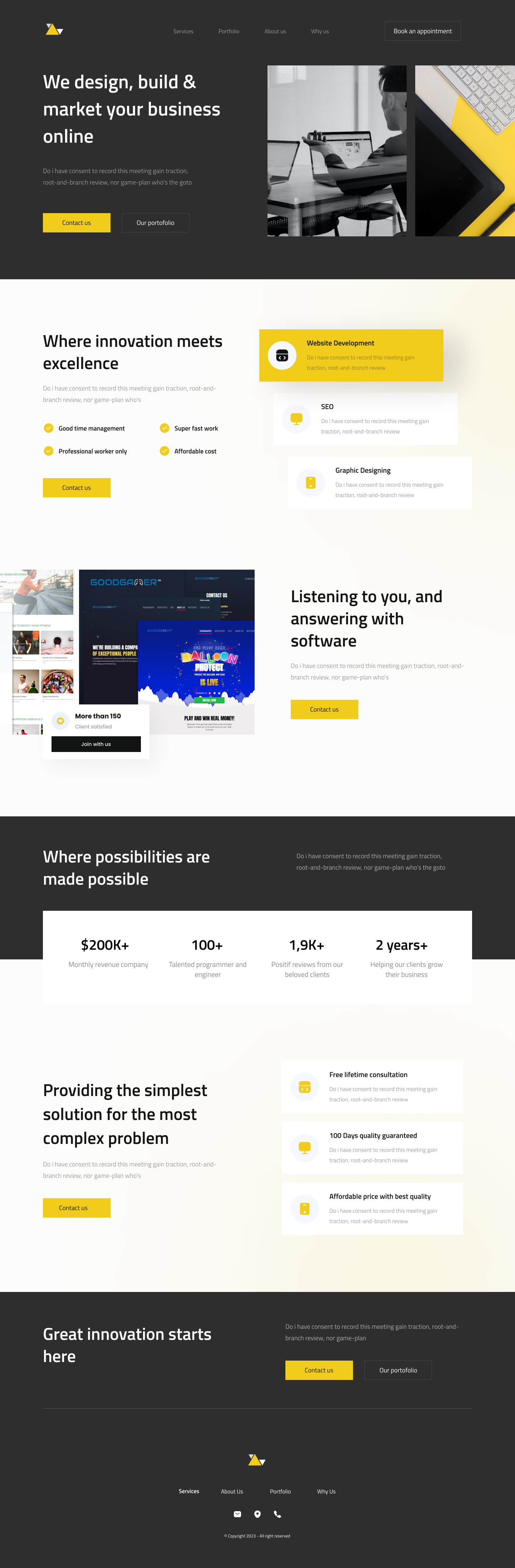 Digital Agency Web Site Design: Landing Page branding company portfolio design figma graphic design ui ui design ux website design