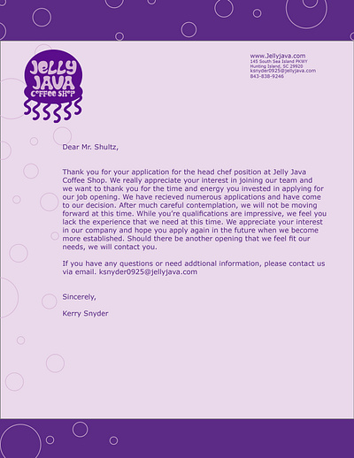 Corporate Identity project letter