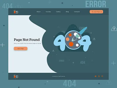 404 for Art School, case study 404 case study error page ui vector