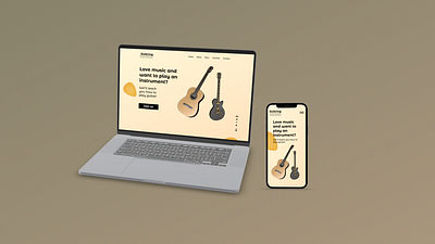 "SixString" Guitar courses landing design after effects app design design figma landing ui ux uxui web design website design