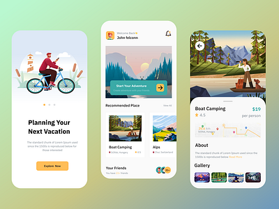 Vacation app 3d app app design design mobile design mobile development ui ux web