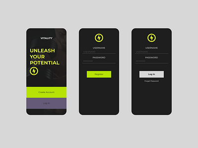 Vitality Health and Wellness App Sign-up Screen branding design ui