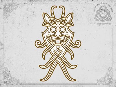 Mask celtic design illustration knot knotwork logo loki mask norse ornament rune runestone viking