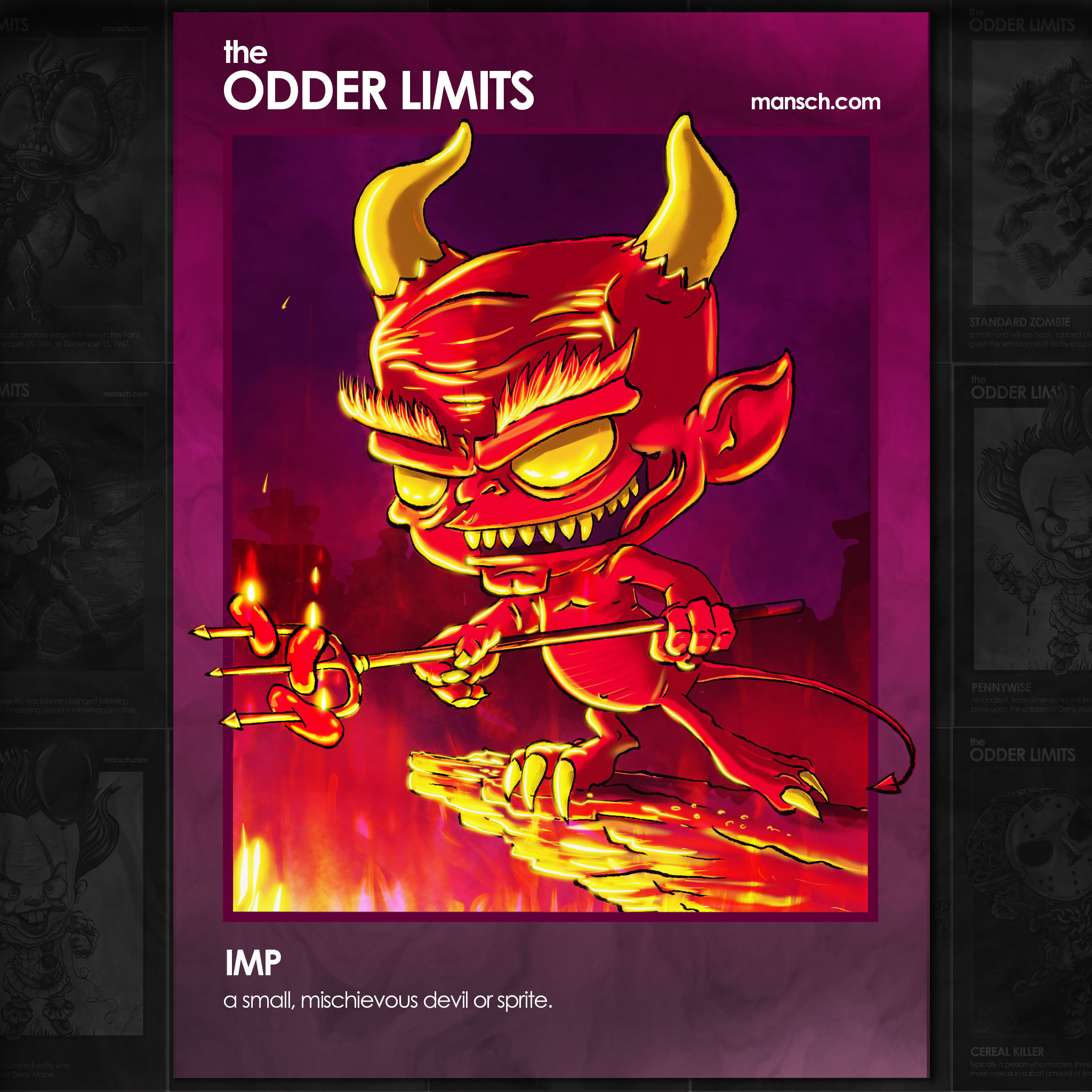 Imp cartoon character design comic creatures editorial graphic design illustration myth