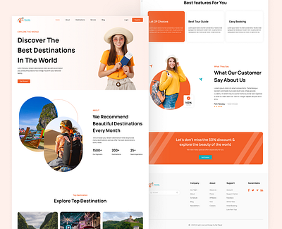 GO Travel Agency For Landing Page Design Template app design corporate corporate landing page design e learning landing page logo travel landing page ui uiux user interface