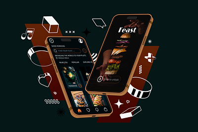 Feast Food App app branding design graphic design illustration logo typography ui ux