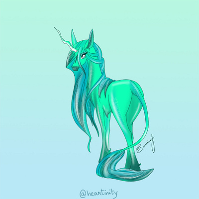 Inktober Day 19: Ponytail 🦄 design digital art digital illustration illustration illustrator inktober inktober 2022 magical mystical pony ponytail procreate procreate art unicorn