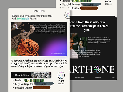 Earthone - A Fashion-Eco-Friendly Landing Page Website branding fashion landingpage ui ux webdesign