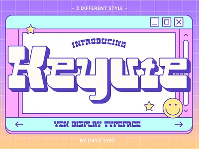 Keyute Typeface - Y2K Font branding design displayfont font freefont kpop logo music retro typeface y2k