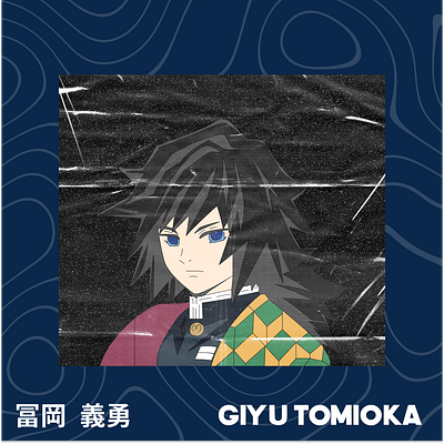 GIYUU TOMIOKA anime cartoon demon slayer graphic design