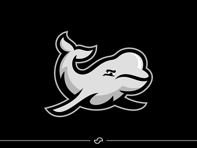 Mascot Exploration | Beluga Whale beluga whale black and white branding design graphic design illustration logo mascot mascotdesign sports sports branding whale whale mascot