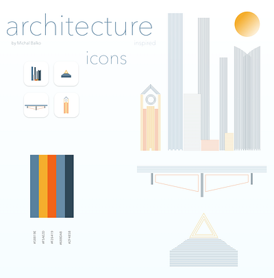 Architecture (inspired) icons design graphic design icon illustration ui