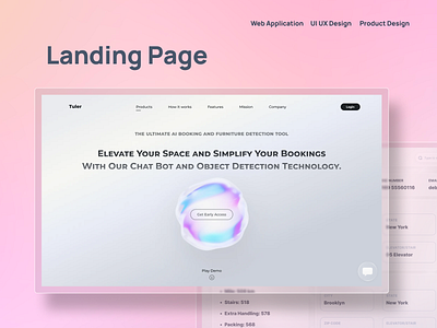 Booking Admin Dashboard and Landing Page powered by AI admin dashboard ai chatbot ai genarated app design booking service branding customer management design glassmorphism illustration landing page product design prototype rafatulux ui ui ux design user journey map wireframe