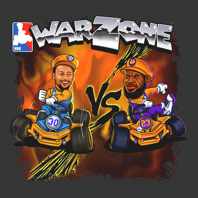 NBK WARZONE Curry vs James basketball golden state warriors los angeles lakers mario kart mashup nba