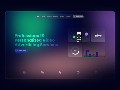 ProfessionaI & PersonaIized Video Advertising Servicecs ad advertisment app case clients games lending page tv video