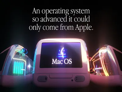 Totally real MacOS 9.2 ad 3d 3d modeling advertising apple c4d cinema4d graphic design illustration imac imac g3 neon octane retro vintage
