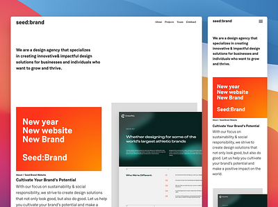 Seed Brand hero section Alternative lookup! agency branding graphic design minimal redesign typogrpahy ui ux web web design webdesign website website design