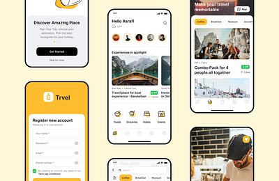 Travel App Design adventure aesthetic app app app design best ui design cute app graphic design interface design minimal app design minimal ui design minimal website design modern ui ux rashadujjamanr relaxation staycation tour app tourist app travel app ui uiux