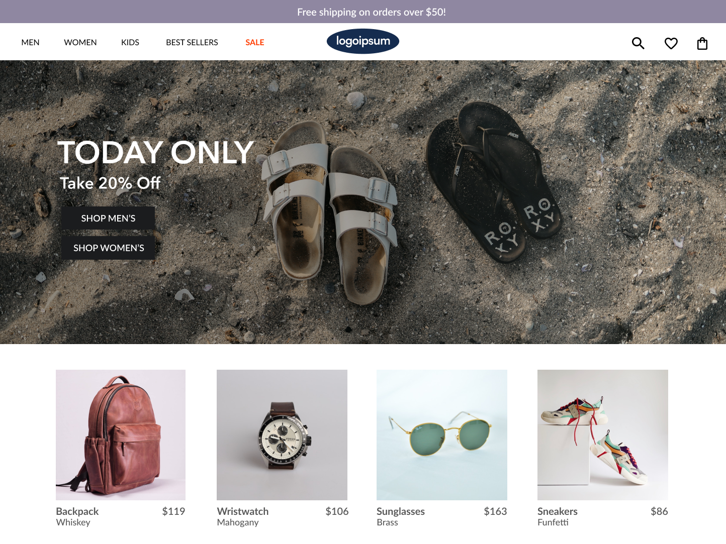 Ecommerce Storefront Homepage by Sasha Polar on Dribbble