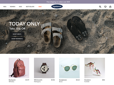 Ecommerce Storefront Homepage ecommerce web design