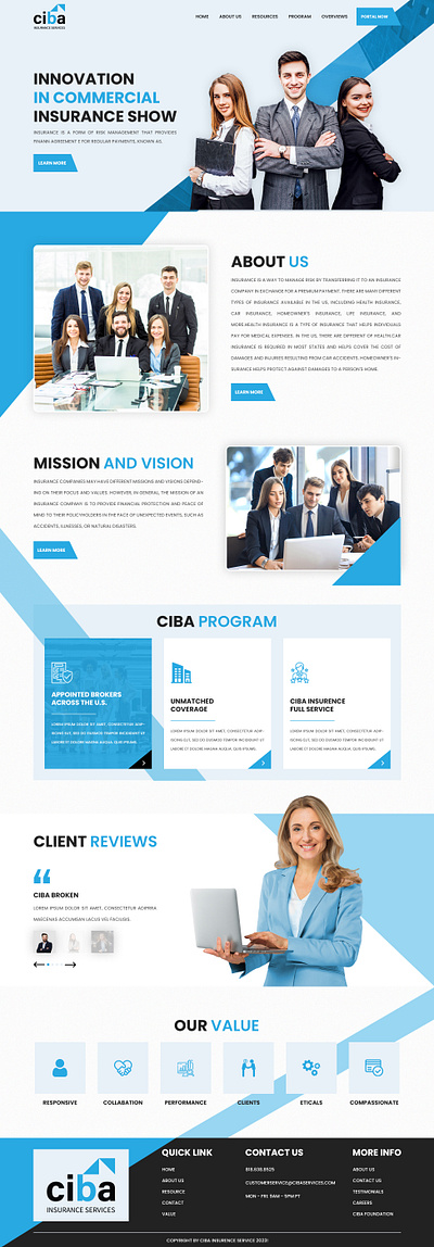 CIBA INSURENCE RESPONSIVE WEBSITE DESIGN css graphic design html5 javascript landing page ui ui design ux design web web design website website design wordpress