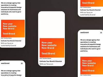 Seed:Brand Mobile website design alternative agency animation branding minimal redesign typography ui ux web web design webdesign website website design
